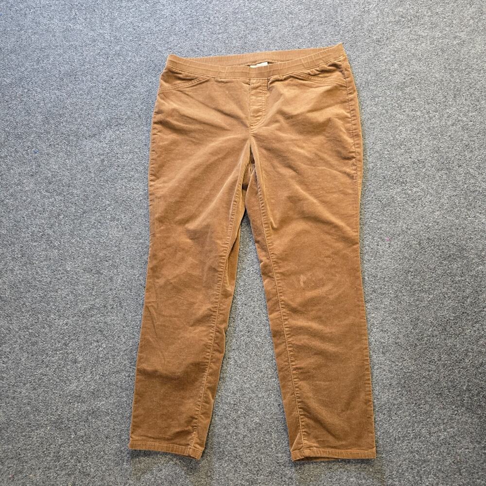 J Jill Pants Womens Medium Petite Brown Corduroy Taper Stretchy Casual Capsule